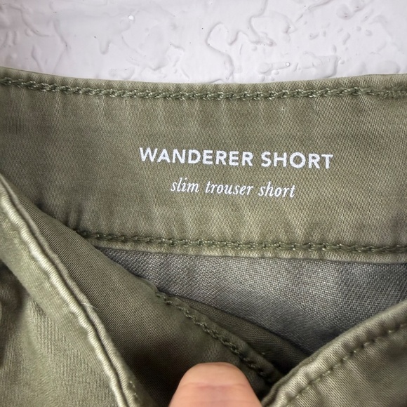 AG Adriano Goldschmied Mens Wanderer Olive Green Slim Trouser Shorts 33R - Picture 7 of 14
